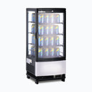 Countertop Fridge - 80L - 1 Door - Curved Glass - LED - Black - CT0080G4BC