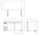 Dual Temperature Underbench Three Door 1500mm Wide 2