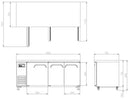 Dual Temperature Underbench Three Door 1800mm Wide 2