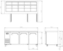 Open Air Salad Table Three Door 1800mm Wide 468L 2