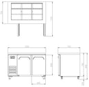 Open Air Salad Table Two Door 1200mm Wide 292L 2