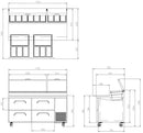 Pizza Prep Table Four Drawer 1700mm Wide 2