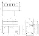 Pizza Prep Table Two Door 1700mm Wide 2