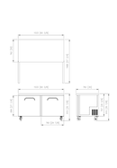 Rear Mount Underbench Fridge 1533mm Wide 2