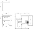 Rear Mount Underbench Fridge 2 Drawer 700mm Wide 2