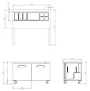 Slide Top Prep Table 1533mm Wide 441L 2