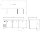 Underbench Fridge Three Door 1800mm Wide 2