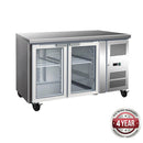 GN2100TNG - 2 Glass Door Gastronorm Bench Fridge-Cafeappliance.com.au