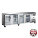 GN4100TNG - 4 Glass Door Gastronorm Bench Fridge-Cafeappliance.com.au