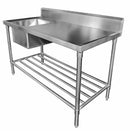 Mixrite SS1618L Sink Bench with Splashback Center - W1800 x D600 x H900 1
