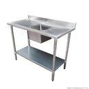 Modular System Single Sink Bench Centre 1800x600x900mm - 1800-6-SSBC