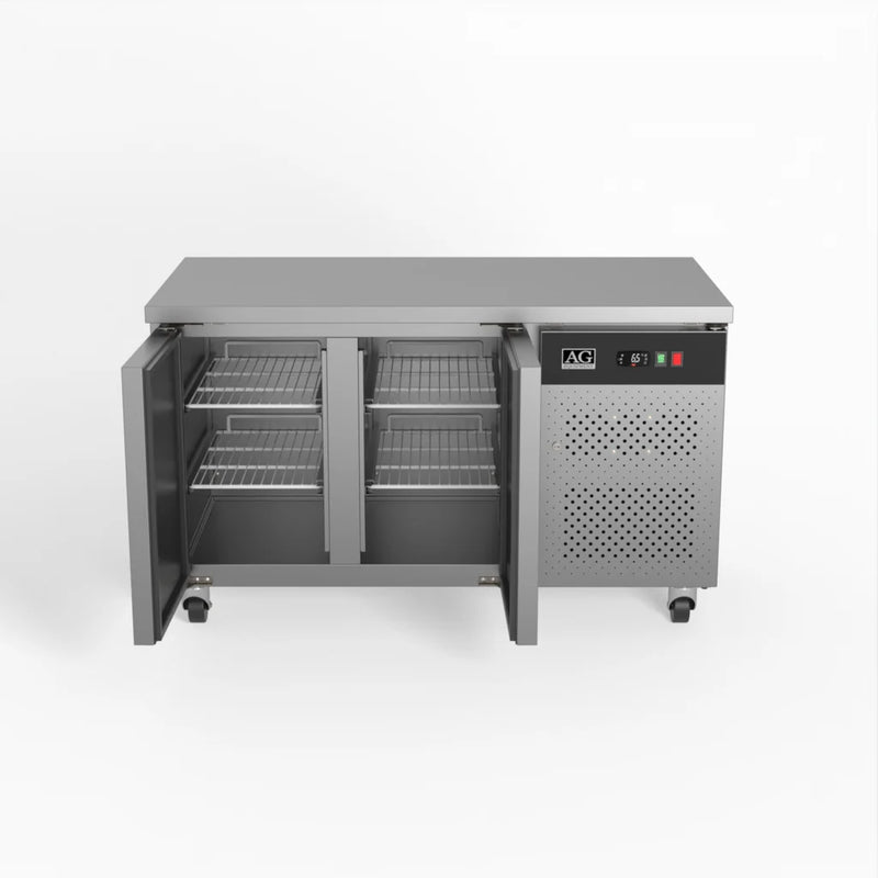2 Door Worktop Freezer Stainless Steel