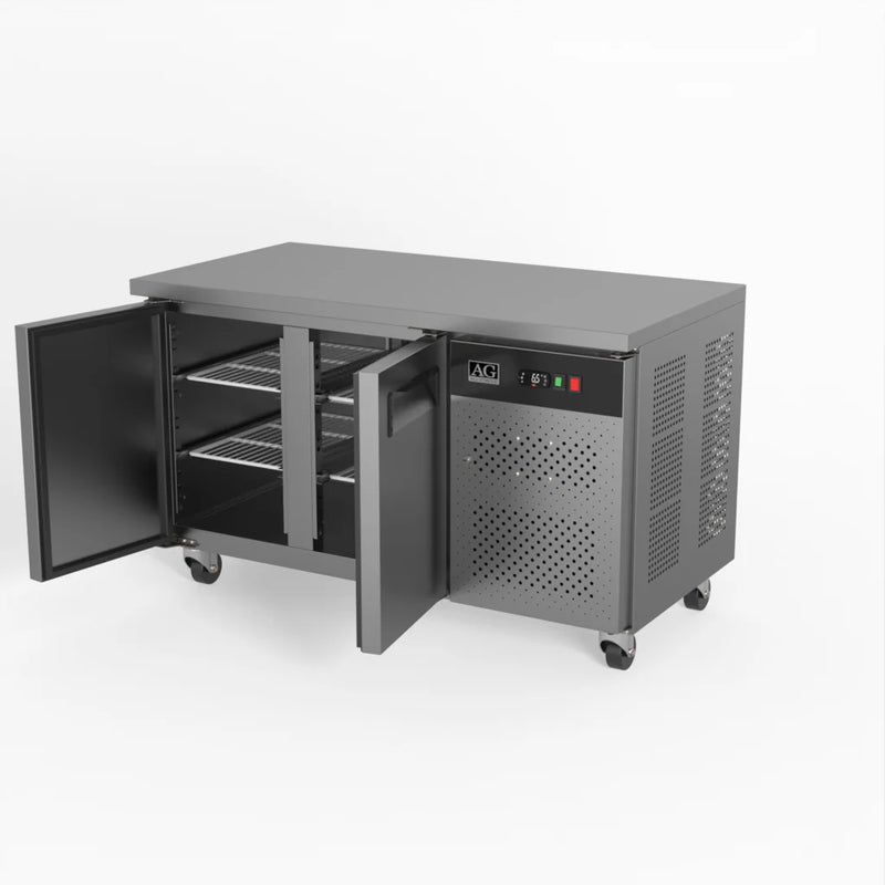 2 Door Worktop Freezer Stainless Steel