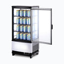 Countertop Fridge - 80L - 1 Door - Curved Glass - LED - Black - CT0080G4BC