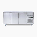 Under Bench Storage Fridge - 417L - 3 Doors -  LED - Stainless Steel - UBC1795SD