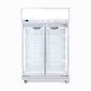 Upright Display Freezer - 976L - Two Doors - Flat Glass - Lightbox - UF1000LF