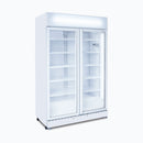 Upright Display Fridge – 885L – 2 Doors – Flat Glass – White - GM0900LWECO