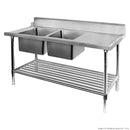Left Inlet Double Sink Dishwasher Bench - DSBD7-1500L/A