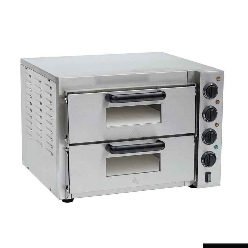 BakerMax Compact Countertop Double Deck Electric Pizza Oven 15 AMP