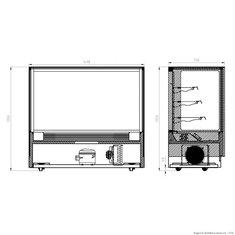 Modern 3 Shelves Cake or Food Display - GAN-900RF3