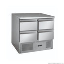Stainless steel 4 Drawers Compact Workbench Fridge - GNS900-4D