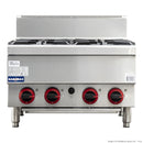 Gasmax Benchtop Natural Gas 4 Burner Cooktop w/ Splashback - JUS-TR-4B