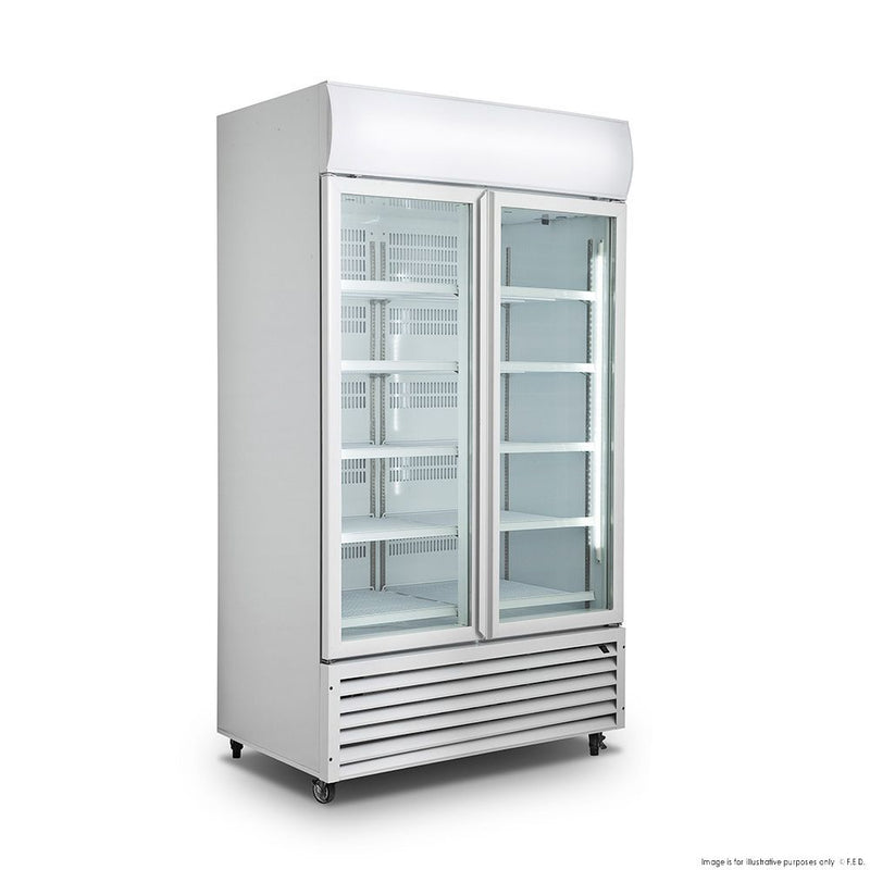 Double Glass Door Colourbond Upright Drink Fridge - LG-1200GT