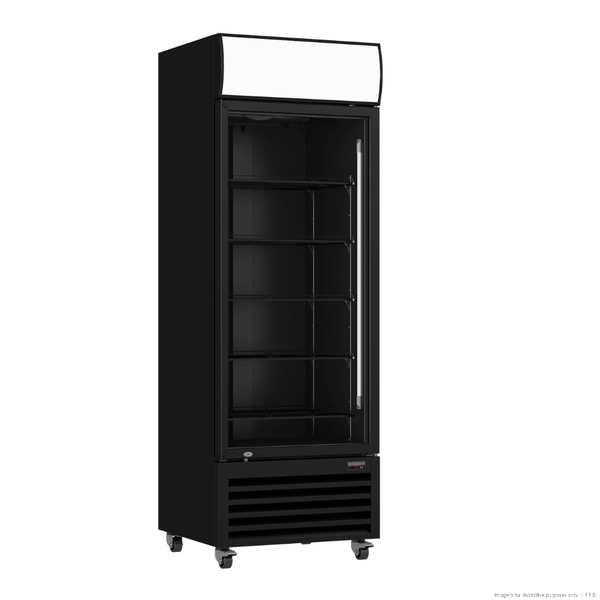 Single Glass Door Black Colourbond Upright Drink Fridge - LG-540BP