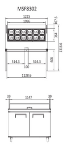 Atosa MSF8302 Two Door Sandwich Prep Table Fridge 1225 mm