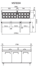Atosa MSF8304 Three Door Sandwich Prep Table Fridge1846 mm