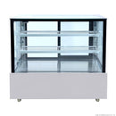 SSU150-2XB Black Trim Square Glass Cake Display 2 Shelves 1500x700x1100