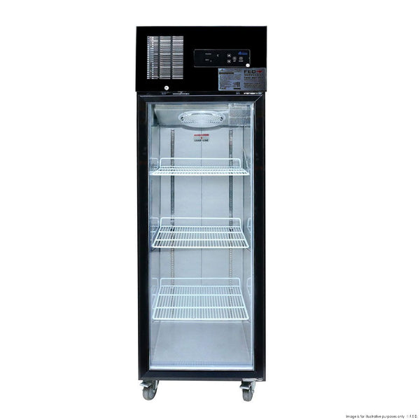 Single glass door upright freezer black stainless steel - SUFG500B