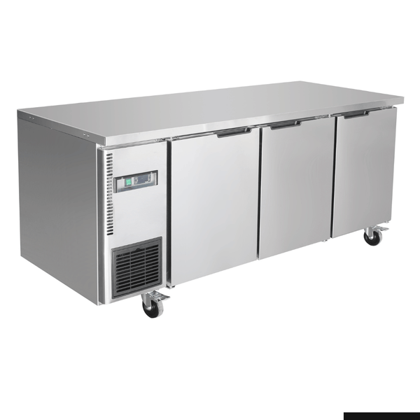 Stainless Steel Triple Door Workbench Freezer - TS1800BT-3D