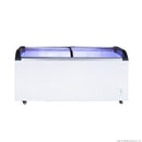 Two glass sliding lids chest freezer with castors - ST445