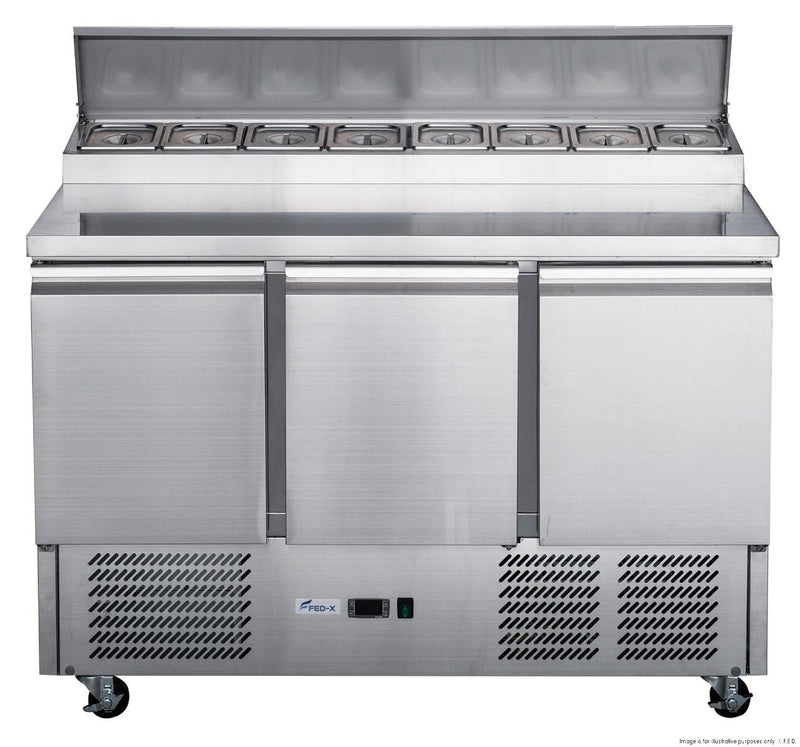 FED-X Three Door Salad Prep Fridge - XGNS1300D