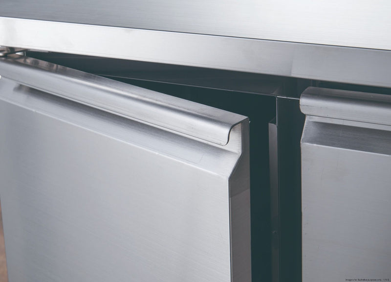 FED-X Two Door Salad Prep Fridge with Curve Glass Top - XTHP2100SALGC