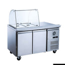 FED-X Two Door Salad Prep Fridge with Curve Glass Top - XTHP2100SALGC