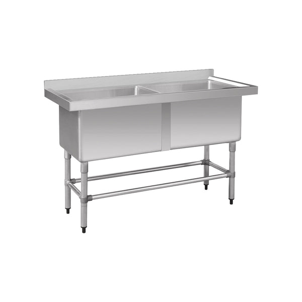 Buy 2100-7-WBB Economic 304 Grade Stainless Steel Table with splashback  2100x700x900 - 6 legs-cafeappliance.com.au