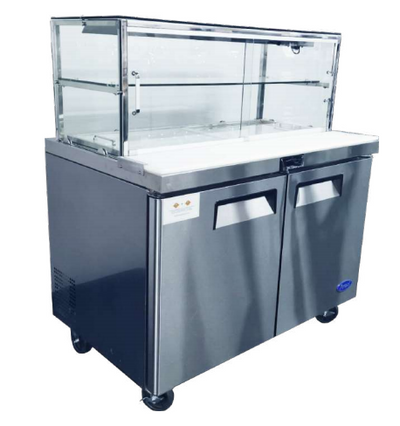 Atosa MSF8302G 2 DOOR SANDWICH BAR WITH GLASS CANOPY 1225mm