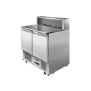 Atosa ESL3831 Two Doors Pizzatable Marble Top Saladette Fridge 900 mm 1