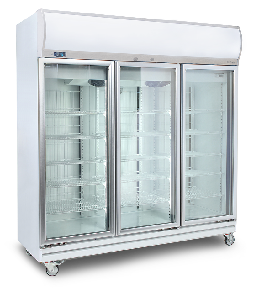 Upright Display Fridge - 1507L - 3 Doors - Flat Glass - Lightbox - GD1