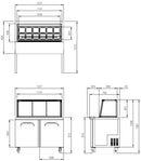 Glass Canopy Noodle Bar Megatop 1227mm Wide 346L 2