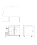 Glass Two Door Underbench Fridge 1200mm Wide 2