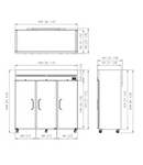 High Top Mount Upright Fridge three Door 1912L 2