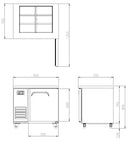 Open Air Salad Table One Door 900mm Wide 2