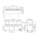 Pizza Prep Table Three Door 2370mm Wide 2