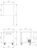 Rear Mount Underbench Fridge 700mm Wide 2