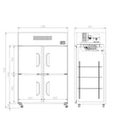 Top Mount Upright Fridge four split Door 1034L 2