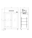 Two Glass Door Top Mount Upright Freezer 1034L 2