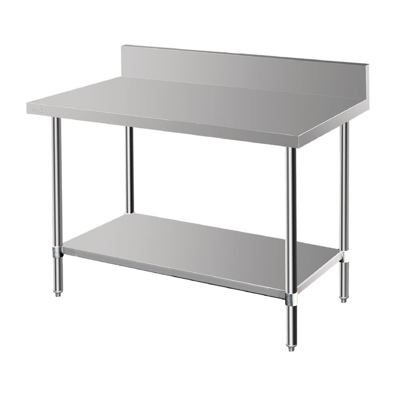 Vogue Premium 304 Stainless Steel Table with Upstand - 900x600x900mm